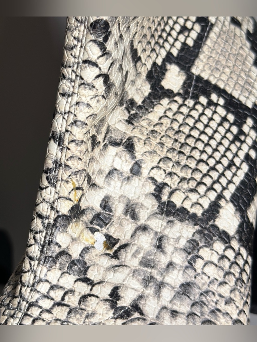 Vince Camuto Snake-Print Pointed Ankle Boots - Black & Cream - Picture 6 of 9